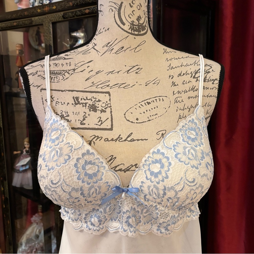 Lines Donatella Lace Bralette with Blue Floral Design